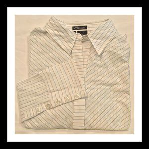 Long Sleeve Button Down Diagonal Stripe Top